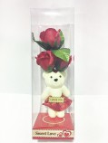 Розы из мыла с мишкой в упаковке Z007 - Оптовая компания УДАЧА 96 Екатеринбург